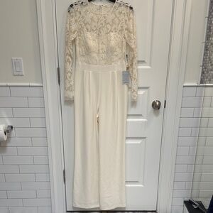 Elegant Cream Lace Jumpsuit